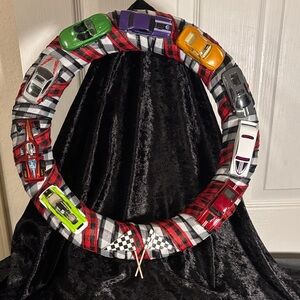 Plaid Race Car Wreath - Red, Black, Green